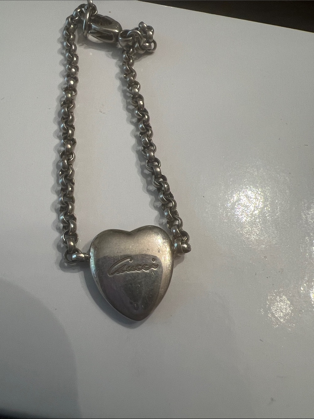 Gucci Silver Heart Charm Bracelet - Picture 5 of 5
